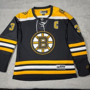 Reebok Boston Bruins NHL Jersey Womens Large Black Angel 3 Captain C 7214W 09